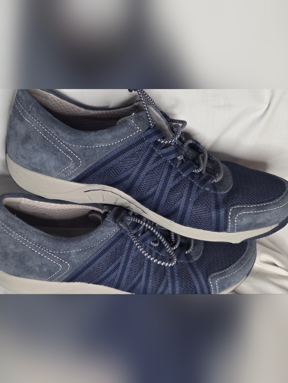 Womens Dansko Suede Blue Honor Bungee Lace Lightweight Athletic Shoes Sz 8.5
